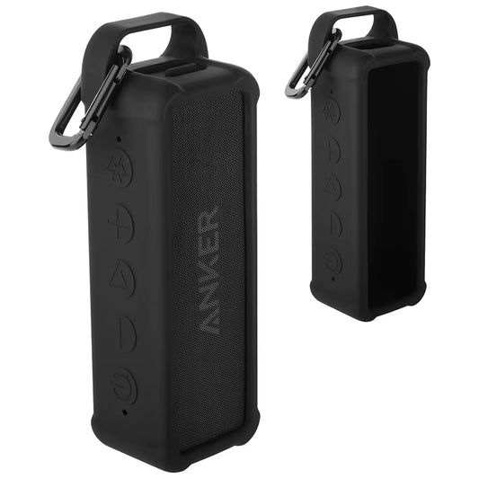 Silicone Case for Anker Soundcore 2 Portable Bluetooth Speaker, Protective Travel Cover with Handle and Carabiner