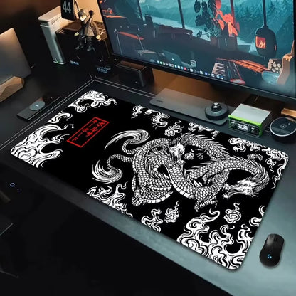 Japanese Dragon Large XXL Gaming Mousepad 900X400 700X300 Speed Desk Mat Anime Theme Keyboard Gamer Mouse Pad for Esports