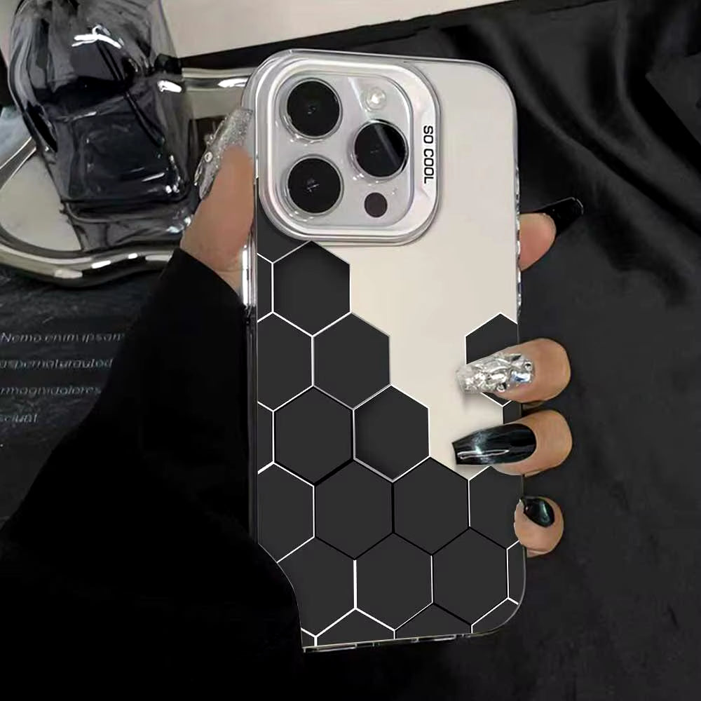 Case for Iphone 16 15 14 13 12 11 Pro Max 16 plus 15+ 14+ X XS Max XR 7 8 plus SE 2020 2022 2023 Silver IMD Phone Cover Casing