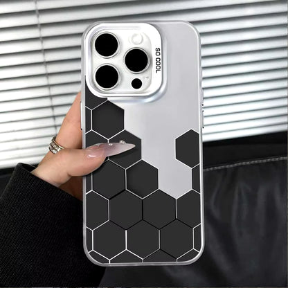Case for Iphone 16 15 14 13 12 11 Pro Max 16 plus 15+ 14+ X XS Max XR 7 8 plus SE 2020 2022 2023 Silver IMD Phone Cover Casing
